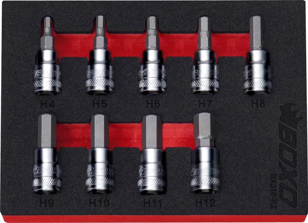 3/8" Hex Bit Socket Set In EVA Foam By Boxo