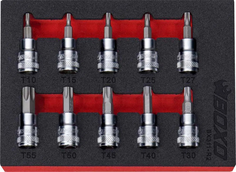 3/8" Torx Bit Socket Set In EVA Foam By Boxo