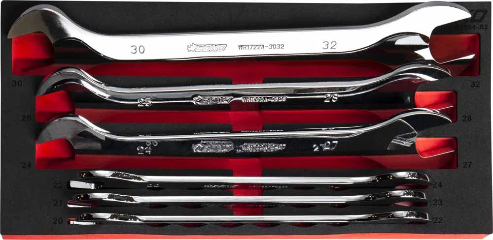 Ultra-Thin Double Open-Ended Spanner Set 20-32mm By Boxo