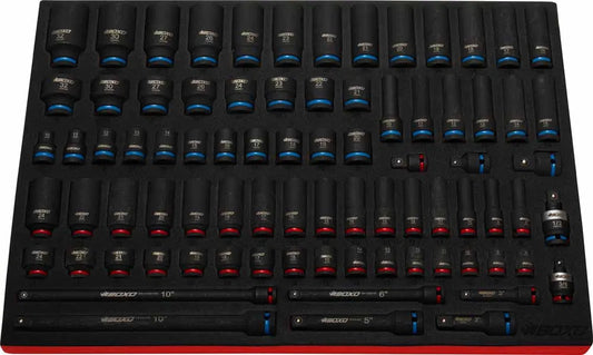 3/8" & 1/2" Drive Master Impact Socket Set 81PcBy Boxo