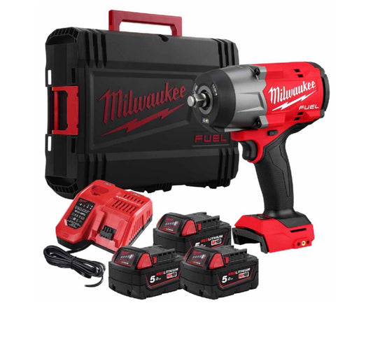 Milwaukee M18 1/2 Inch high Torque Impact Wrench Gen 3 - With 3 Batteries