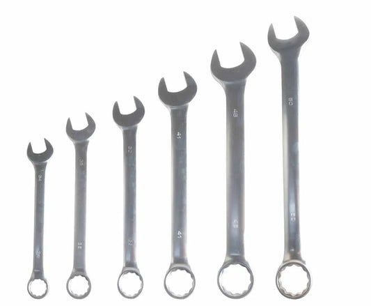 6Pc Large Combination Spanner Set Sizes Include 34mm | 36mm | 38mm | 41mm | 46mm