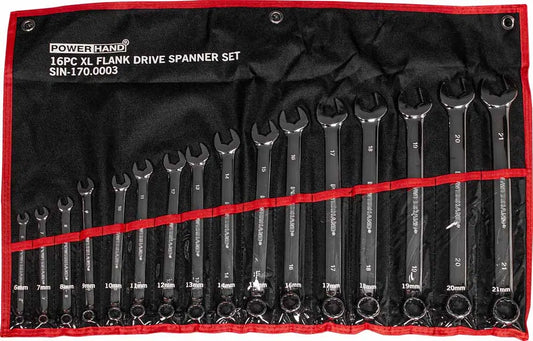 16Pc XL Flank Drive Spanner Set By Powerhand
