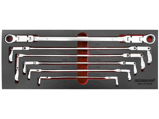 6pc XL Double Flexhead Ratchet Wrench Set By Powerhand