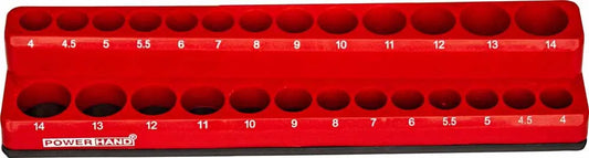 Magnetic Socket Organiser 1/4 Drive 26 Hole By Powerhand