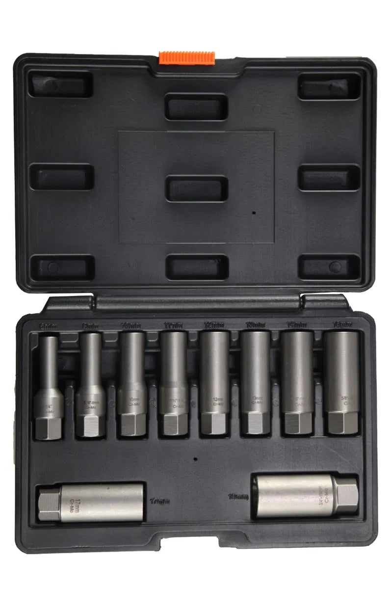 10-Piece Spiral Type Deep Bolt Extractor Set By Powerhand