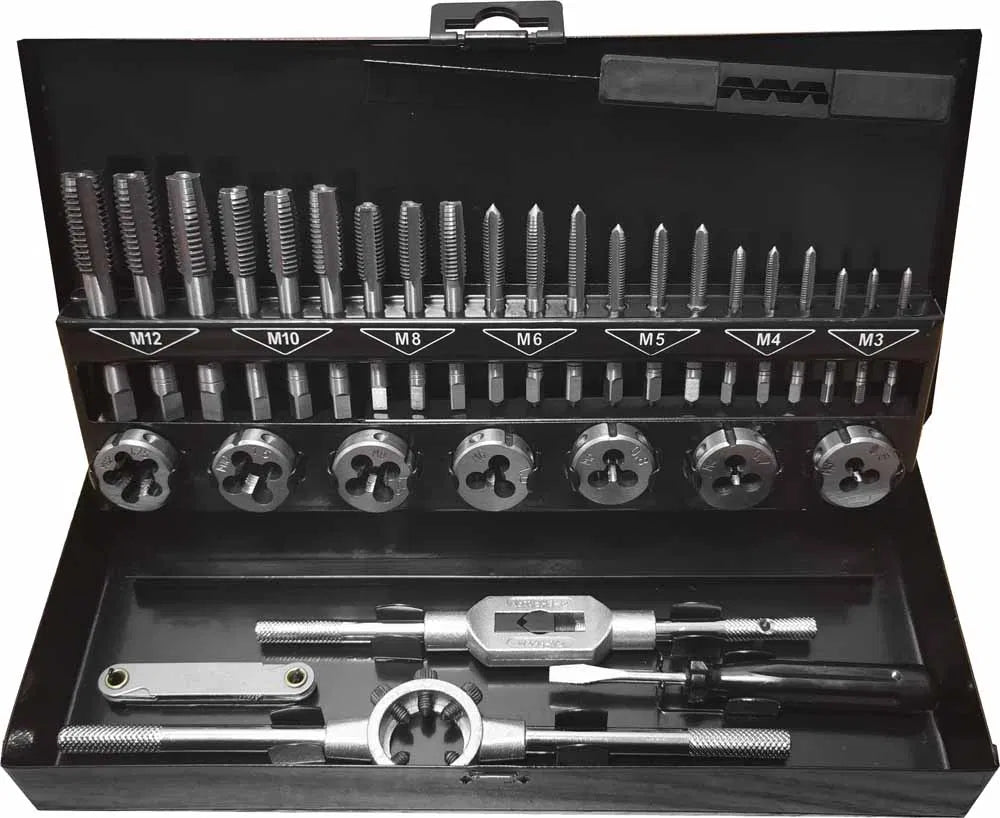 32Pc Tap & Die Set Metric M3-M12 By Powerhand
