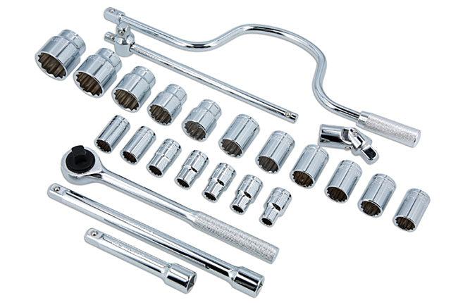 Socket Set 1/2"D 24pc