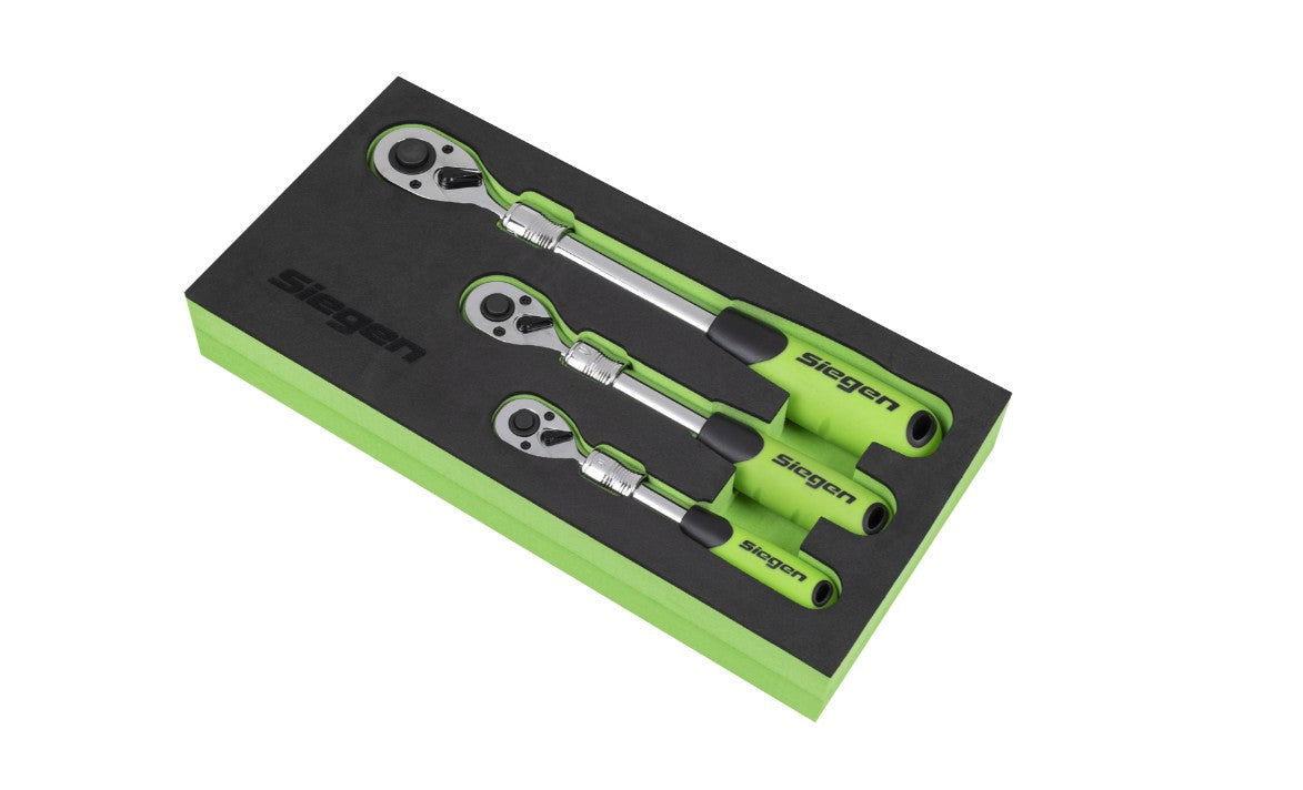 Siegen Extendable Ratchet Wrench Set 3pc