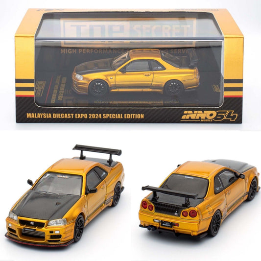 Nissan GT-R R34 Top Secret GOLD MDX EXPO 2024 Tokyo Auto Salon  - Inno64 1/64