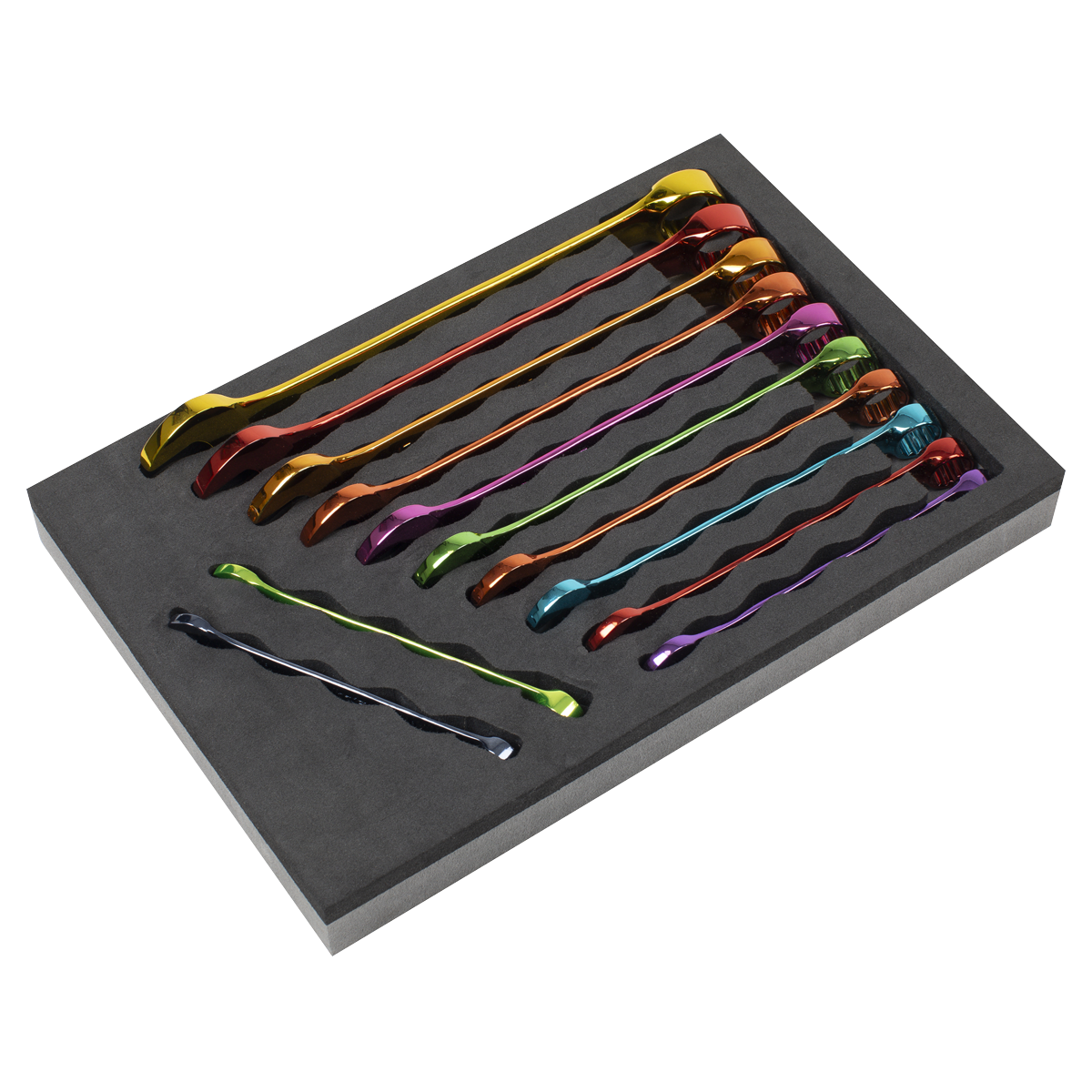 Premier Multi-Coloured Combination Spanner Set 12pc By Sealey