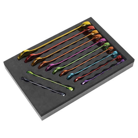 Premier Multi-Coloured Combination Spanner Set 12pc By Sealey