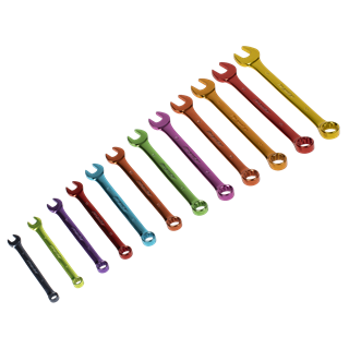 Premier Multi-Coloured Combination Spanner Set 12pc By Sealey