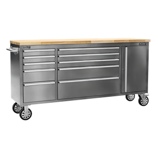 Premier™ Mobile Stainless Steel Tool Cabinet & Cupboard 10 Drawer By Sealey