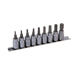 9pc 3/8 inch Drive Torx Star Bit Set By Neilsen