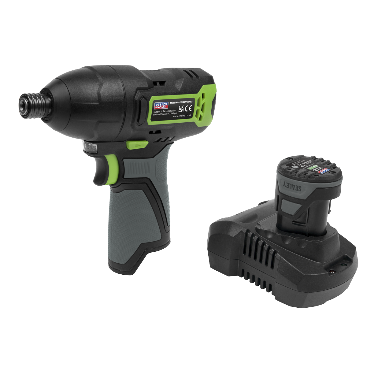 SV10.8 Series 1/4"Hex Drive Cordless Impact Driver Kit 10.8V 2Ah By Sealey