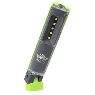 LED Twist Rechargeable Inspection Light 1W & 1W SMD Torch Green By Sealey