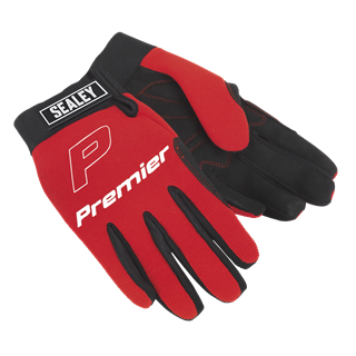 Premier Mechanic's Gloves Padded Palm - Extra-Large Pair By Sealey