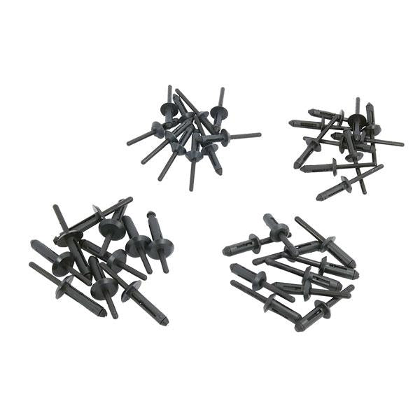 40 Plastic Rivets 4 Assorted Sizes By Neilsen