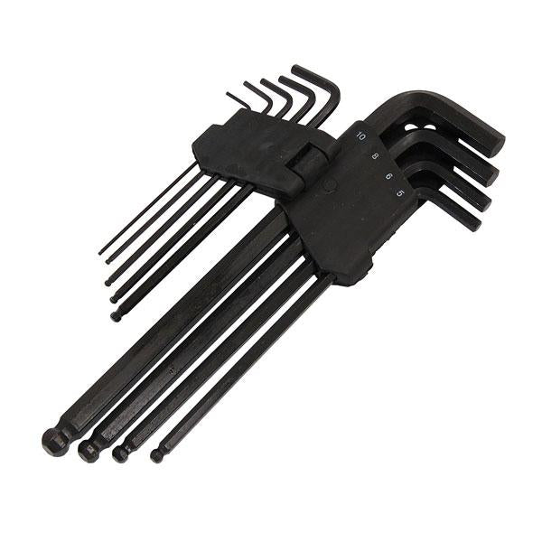 Allen Hex Key Set 9 Piece Ball Point Extra Long By Neilsen