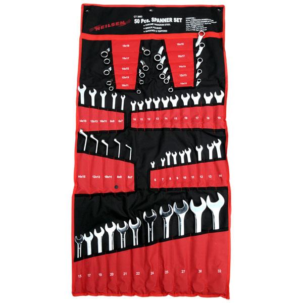 Combination Spanner Set Metric 50 Piece Master Set Supplied in a Wallet By Neilsen