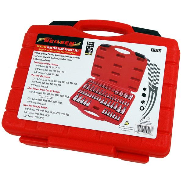 60 Piece Star Torx Master Set By Neilsen