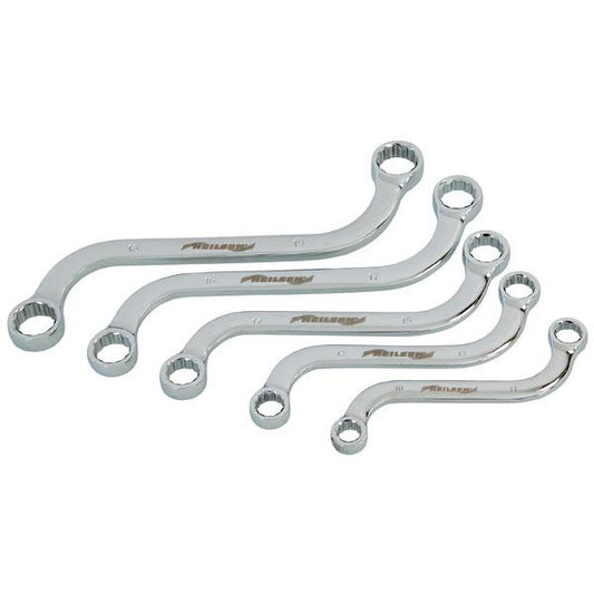 Ring Spanner S Shaped 5 Piece Set Sizes 10.11.12.13.14.15.16.17.18.19mm By Neilsen