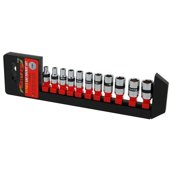 Socket Set 1/4 Drive Imperial 11 Piece Set Sizes 5/32-1/2 By Neilsen