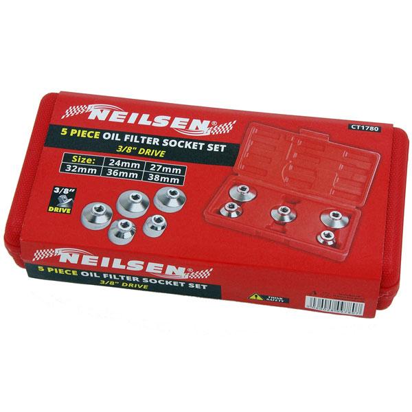 3/8 Drive Oil Filter Socket Set By Neilsen