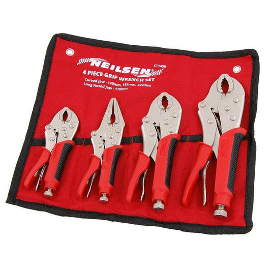 Locking Pliers Mole Grip 4 Piece Set By Neilsen