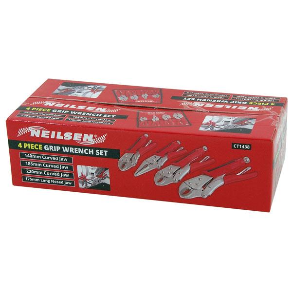 Locking Pliers Mole Grip 4 Piece Set By Neilsen