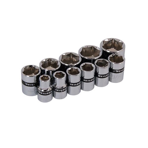 Socket Set 3/8 Drive Imperial 11 Piece Set Sizes 5/16-7/8 By Neilsen