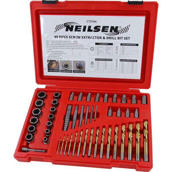 48 Piece Stud Bolt And Screw Extractor Set By Neilsen
