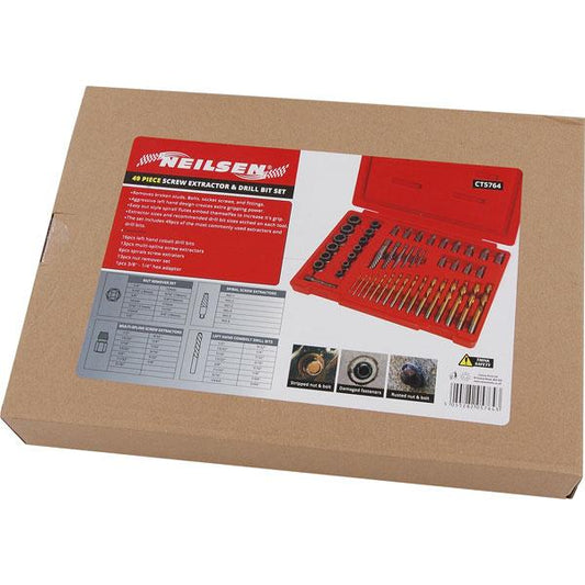 48 Piece Stud Bolt And Screw Extractor Set By Neilsen