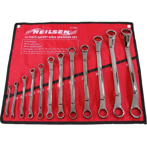 Ring Spanner Offset Shaped 5 Piece Set Sizes 6-32mm By Neilsen