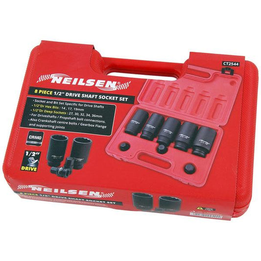 1/2 Drive Driveshaft Socket Set Sizes 14,17,19mm Allen & 27,30,32,34,36mm Socket By Neilsen
