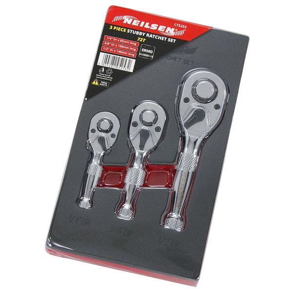 Stubby Ratchet Set 3pc By Neilsen