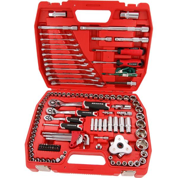 121pc 1/4. 3/8. 1/2 inch Drive Service Socket and Bit Set By Neilsen