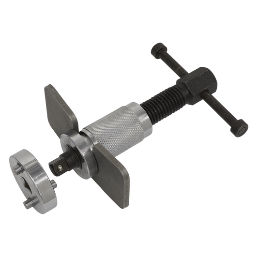 Left-Handed Brake Piston Wind-Back Tool with Double Adaptor By Sealey