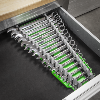 Premier Reversible Spanner Rack 16pc - Hi-Vis Green By Sealey